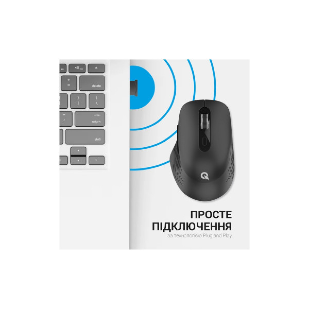 Мишка OfficePro M230B Silent Click Wireless/Bluetooth Black (M230B) - Фото 9