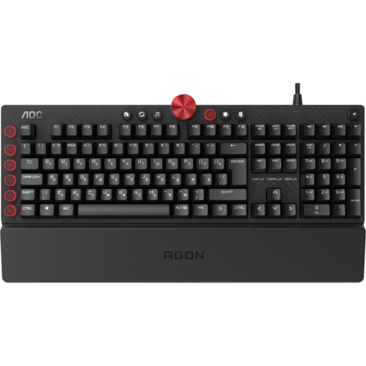Клавіатура AOC AGK700 RGB Cherry MX Red USB Black (AGK700DR2R) - Фото 1