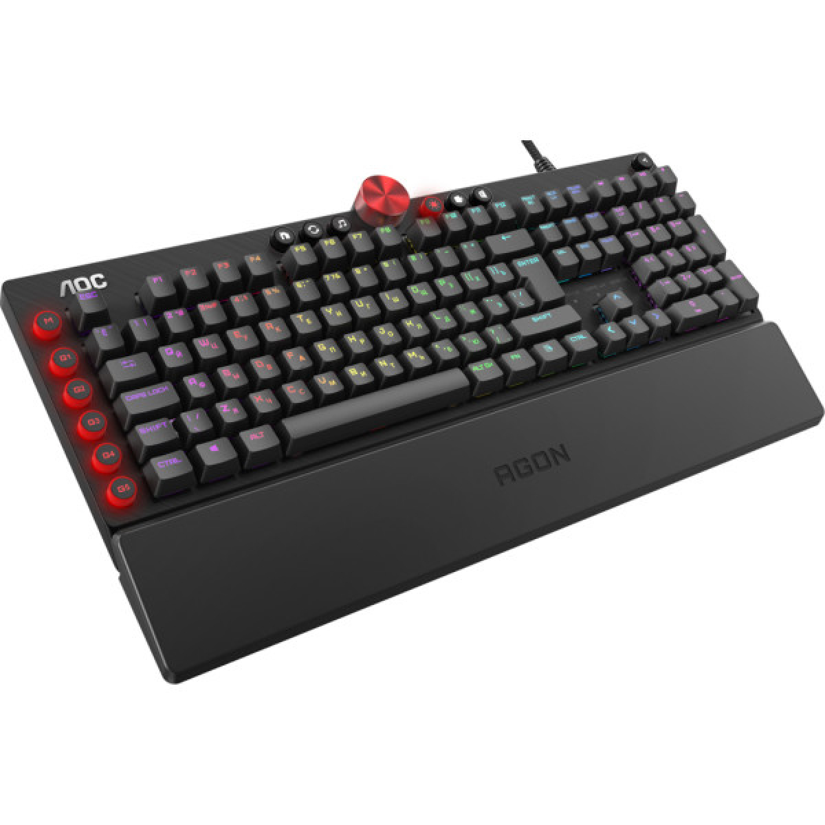 Клавіатура AOC AGK700 RGB Cherry MX Red USB Black (AGK700DR2R) - Фото 2
