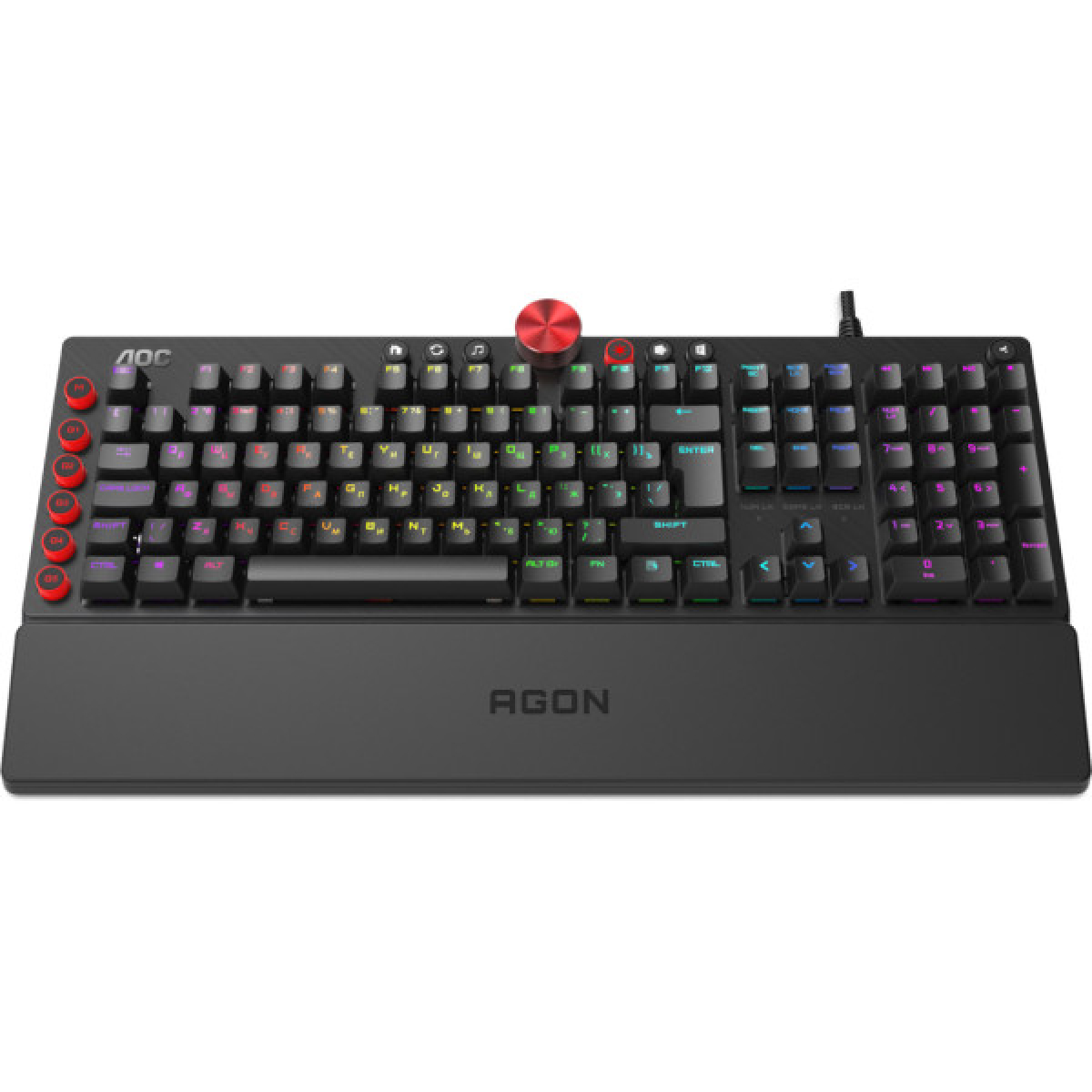 Клавіатура AOC AGK700 RGB Cherry MX Red USB Black (AGK700DR2R) - Фото 3
