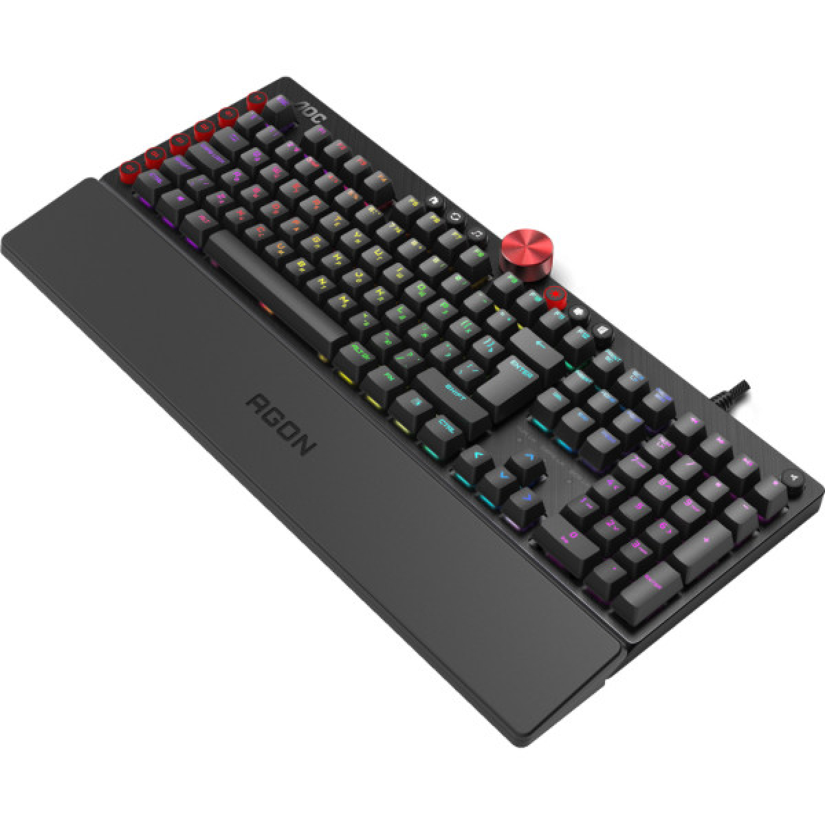 Клавіатура AOC AGK700 RGB Cherry MX Red USB Black (AGK700DR2R) - Фото 4