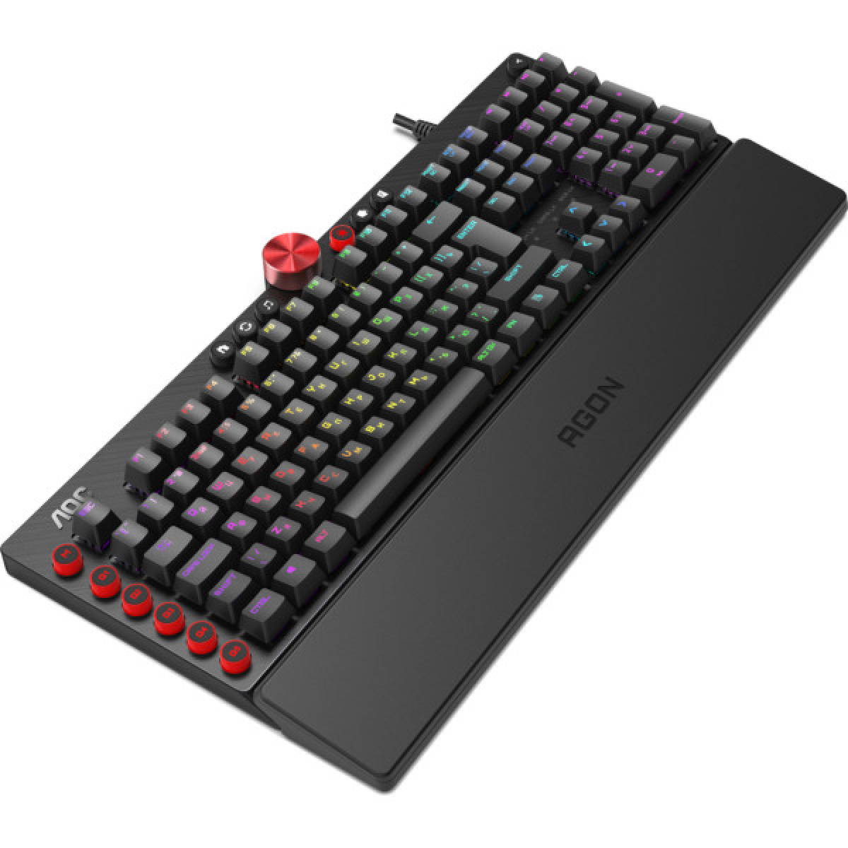 Клавіатура AOC AGK700 RGB Cherry MX Red USB Black (AGK700DR2R) - Фото 5