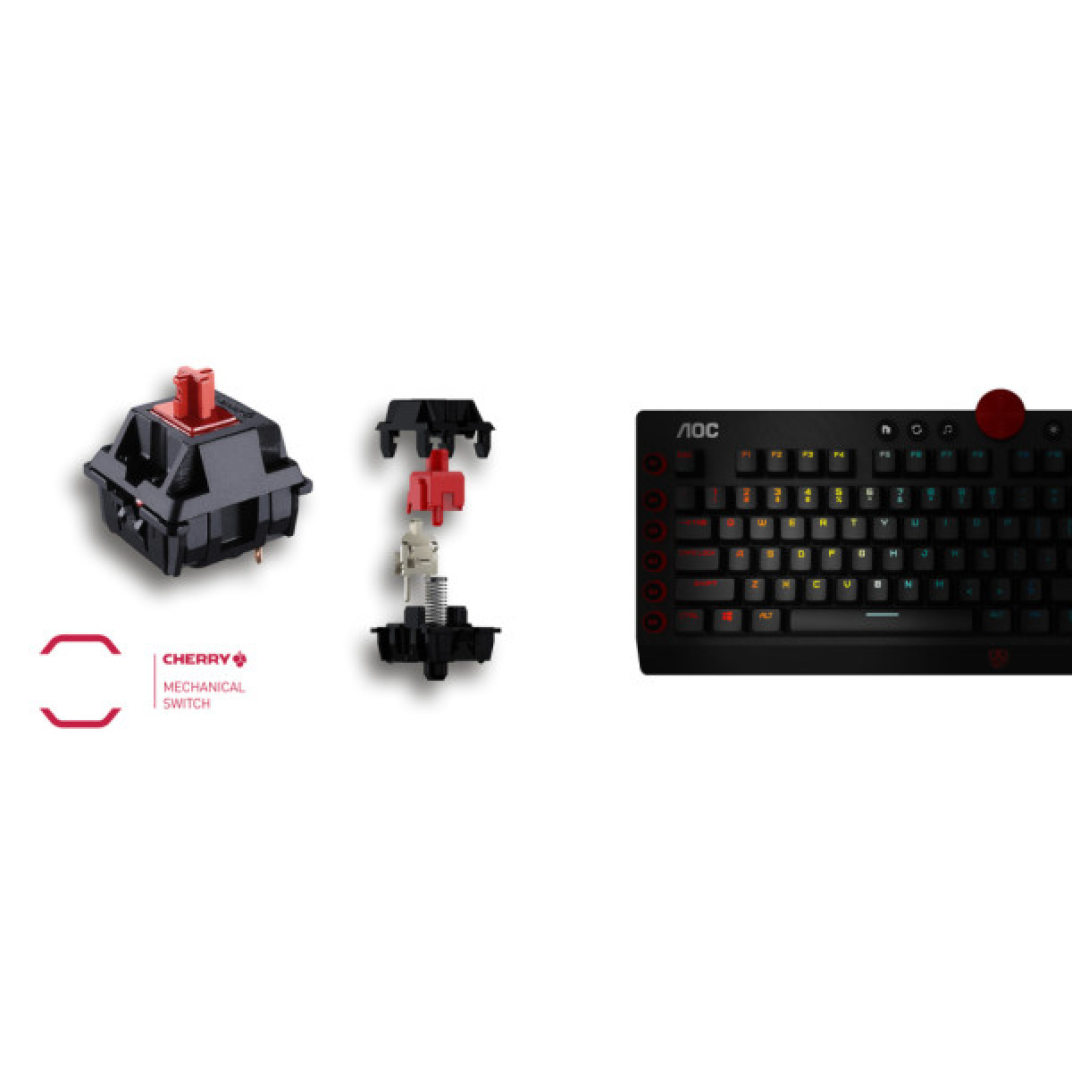 Клавіатура AOC AGK700 RGB Cherry MX Red USB Black (AGK700DR2R) - Фото 10
