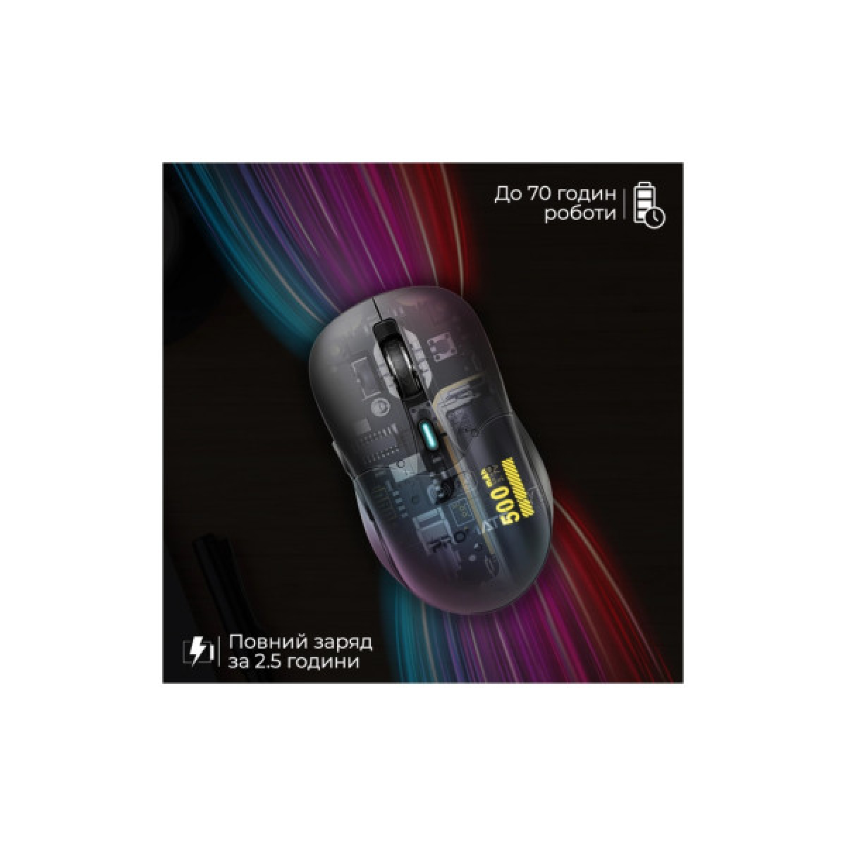 Мишка Promate Samo Wireless/Bluetooth Black (samo.black) - Фото 7