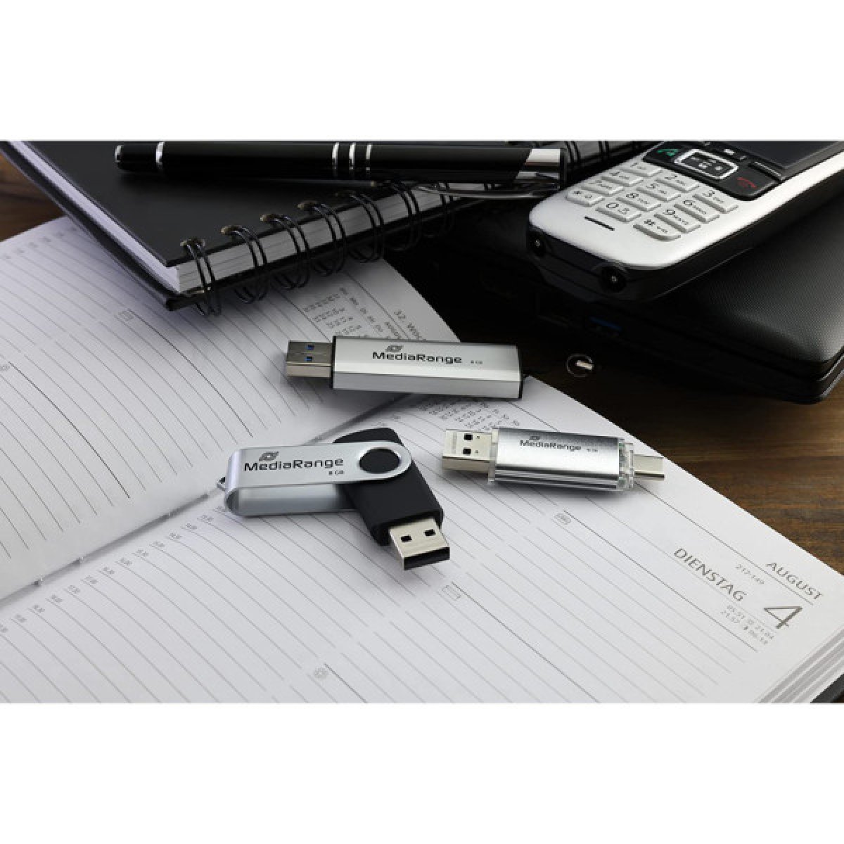 USB флеш накопичувач Mediarange 128GB Silver USB 3.0 / Type-C (MR938) - Фото 4