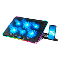 Подставка для ноутбука IceCoorel 10-17", 4*100mm 1400 RPM, 2*USB, 420x300x28mm, RGB (K15)