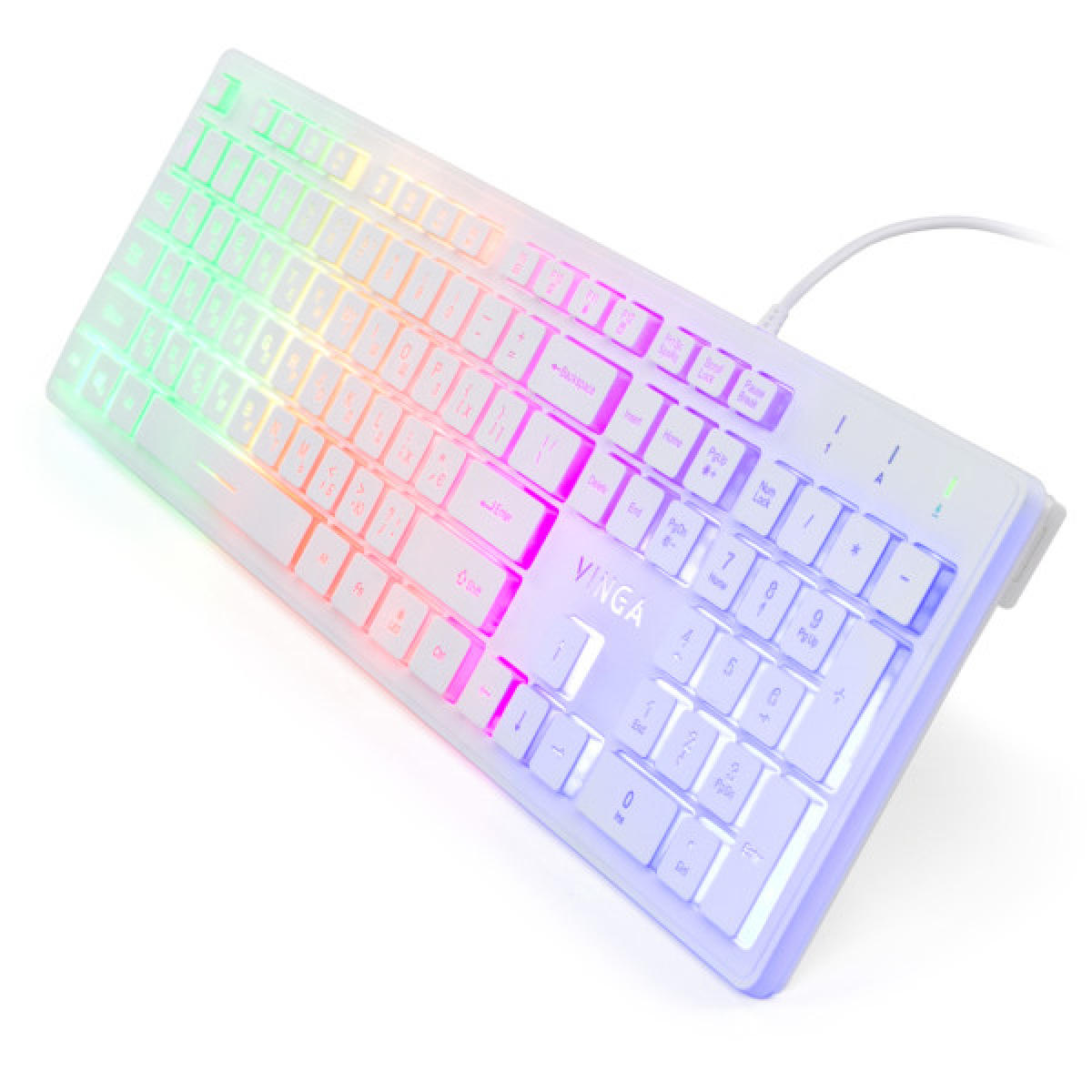 Клавіатура Vinga KB410 White - Фото 2