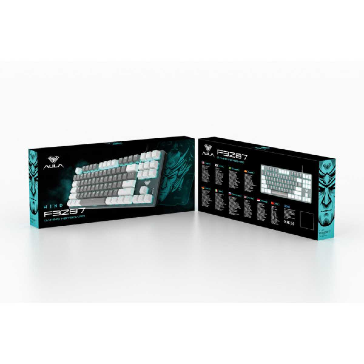 Клавіатура Aula F3287 Keycap KRGD Blue USB UA White/Grey (6948391240688) - Фото 5