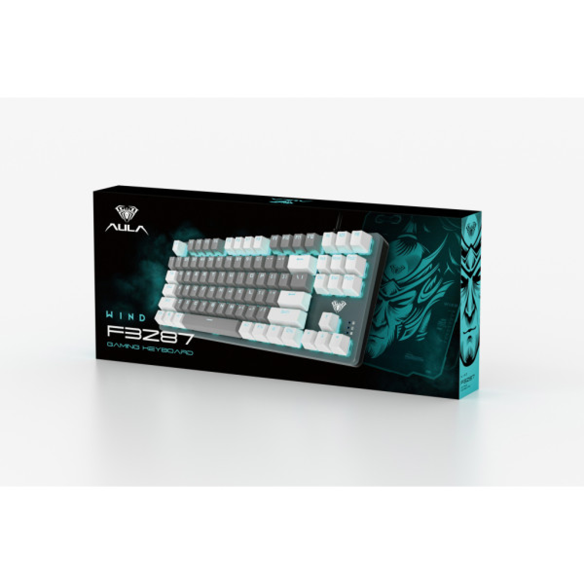 Клавіатура Aula F3287 Keycap KRGD Blue USB UA White/Grey (6948391240688) - Фото 6