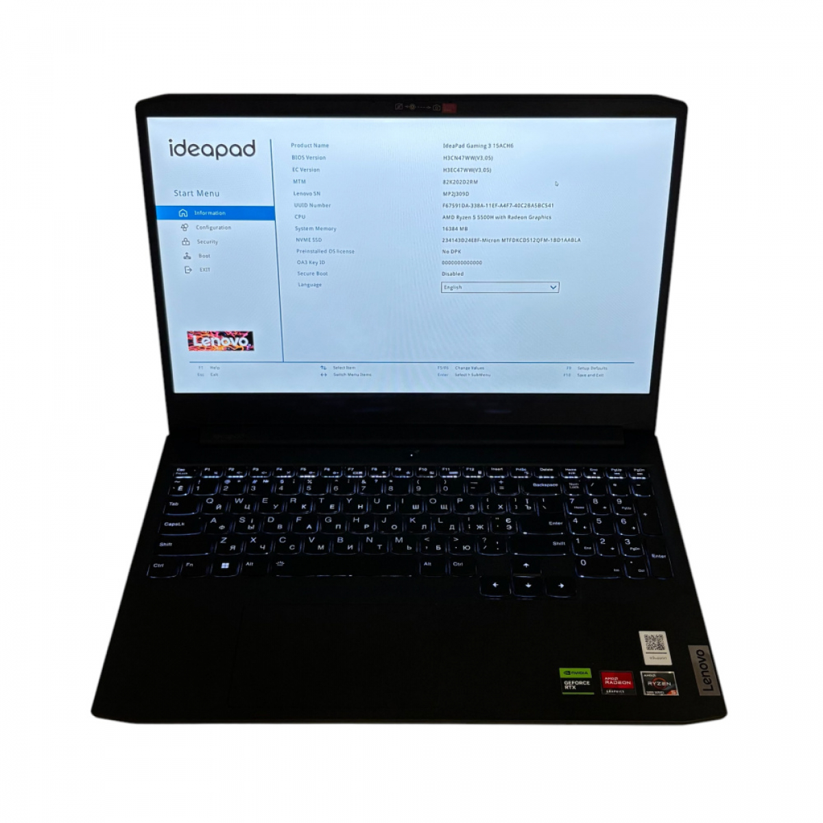 Ноутбук Lenovo IdeaPad Gaming 3 AMD Ryzen 5 5500H / 16GB / 512SSD / RTX 2050 4GB - New - Фото 5