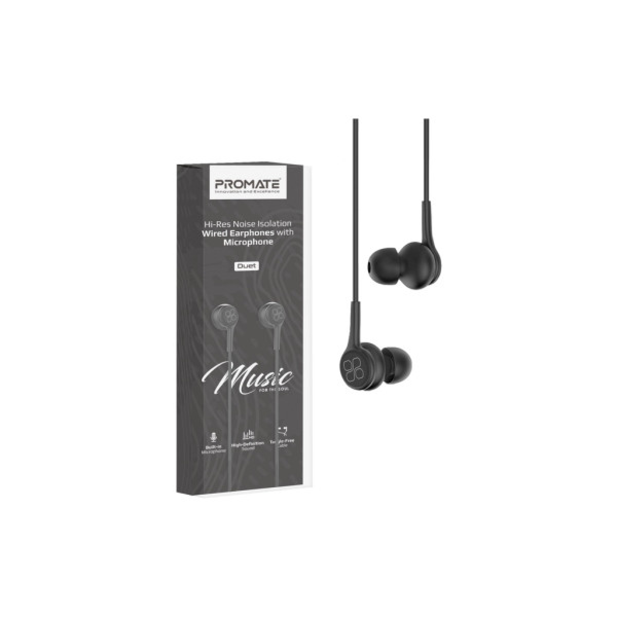 Наушники Promate Duet Black (duet.black) - Фото 7