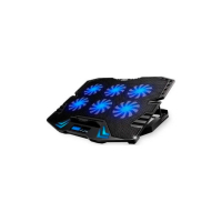 Подставка для ноутбука IceCoorel 10-17", 6*70mm 1800 RPM, 2*USB, + LCD, 365*297*30mm, Black (K8)