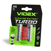 Батарейка AA (LR6), лужна, Videx Turbo, 2 шт, 1.5V