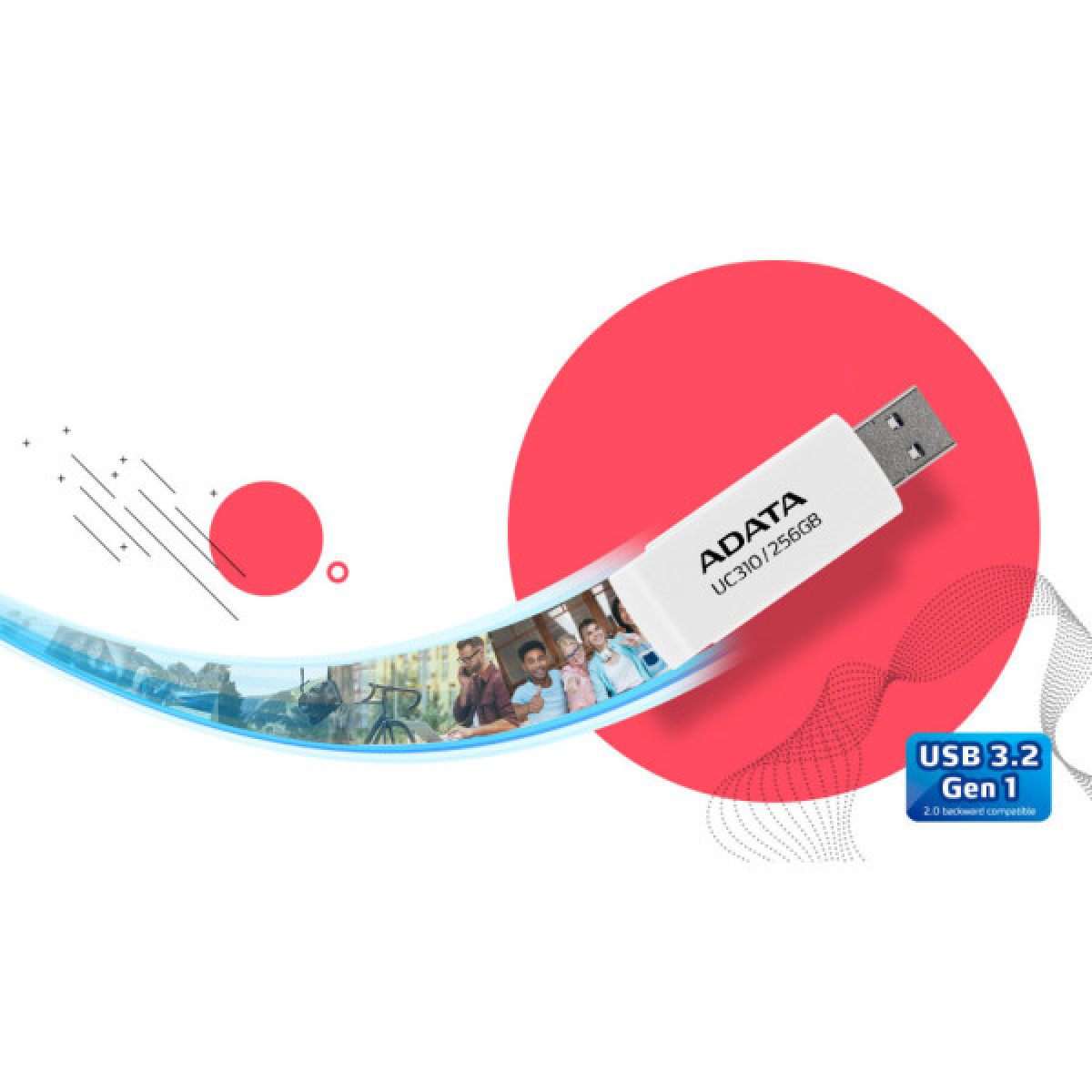 USB флеш накопичувач ADATA 32GB UC310 Black USB 3.0 (UC310-32G-RBK) - Фото 6