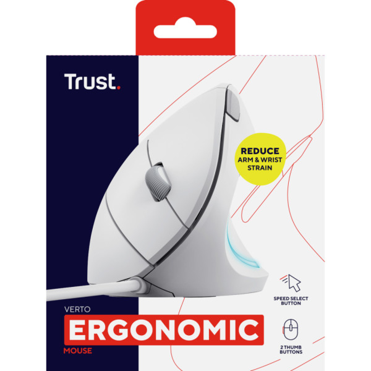 Мишка Trust Verto Ergonomic USB White (25133) - Фото 7