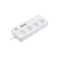 Сетевой фильтр питания TUYA Smart 1.8м, 16A, 4*розетки/4*USB (HS082383)