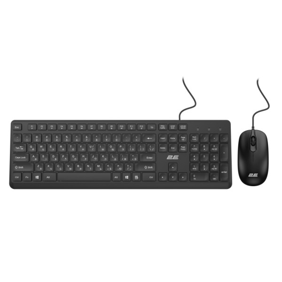 Комплект 2E MK405 USB UA Black (2E-MK405UBK) - Фото 1