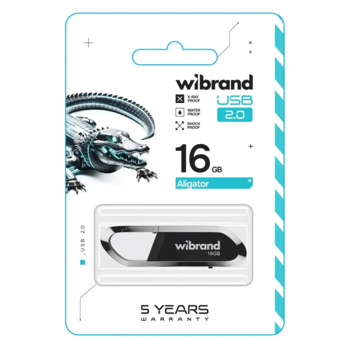 USB флеш накопичувач Wibrand 16GB Aligator Black USB 2.0 (WI2.0/AL16U7B) - Фото 2