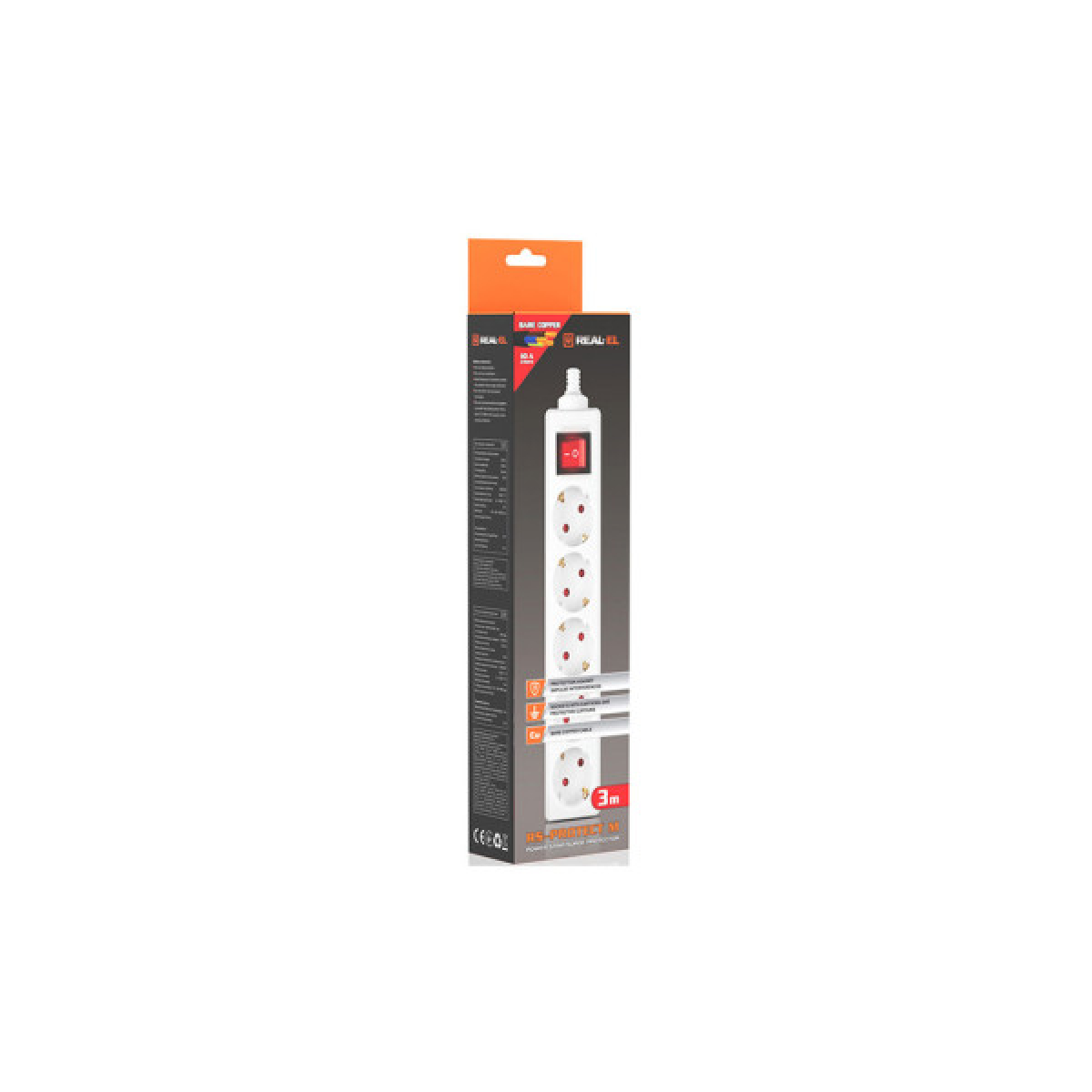 Сетевой фильтр питания REAL-EL RS-Protect M 1.8m, white (EL122300025) - Фото 12