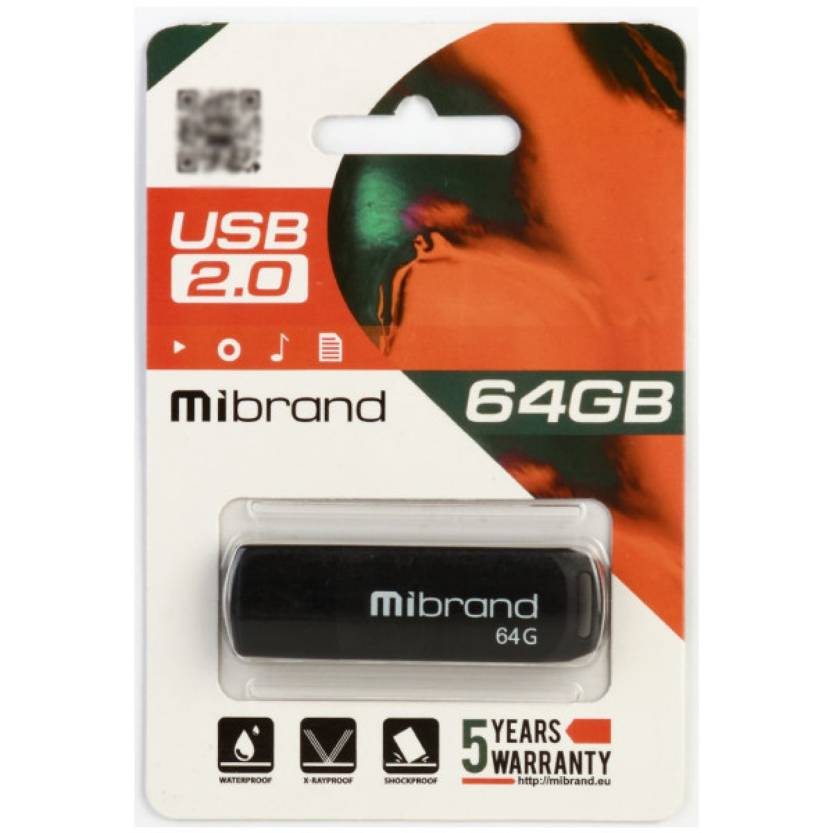 USB флеш накопичувач Mibrand 64GB Mink Black USB 2.0 (MI2.0/MI64P4B) - Фото 2