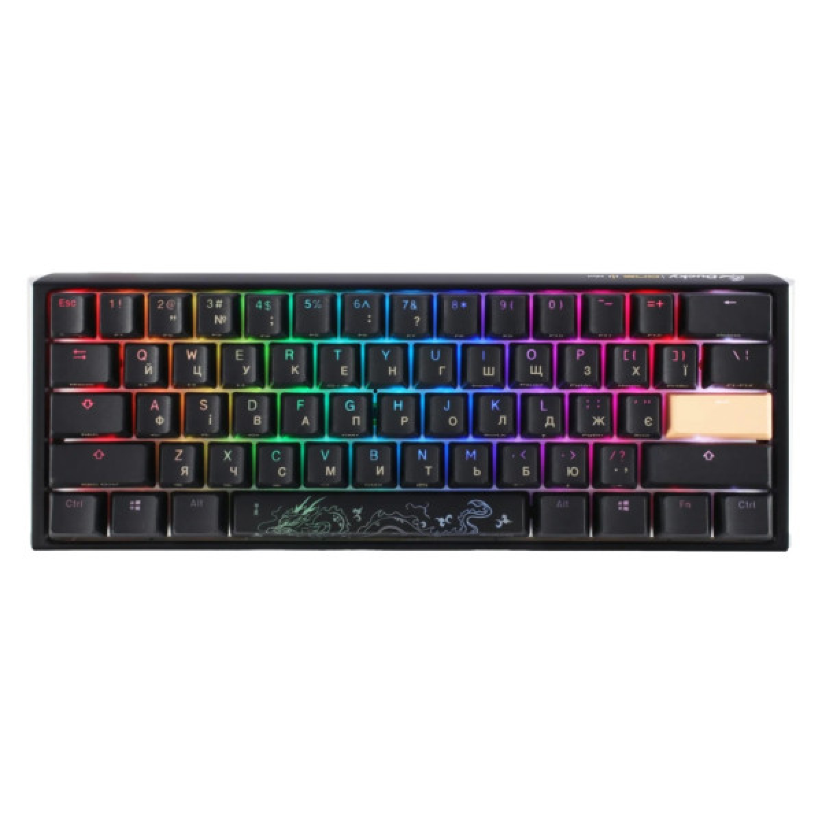 Клавіатура Ducky One 3 Mini Cherry MX Brown RGB UA USB Black (DKON2161ST-BUAPXCLAWSC1) - Фото 1