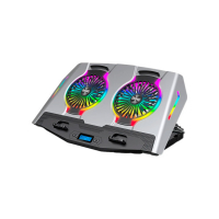 Подставка для ноутбука IceCoorel 10-18", 2*125mm 1400 RPM, 2*USB, + LCD display, 461x298x52mm, Silver (N9S)