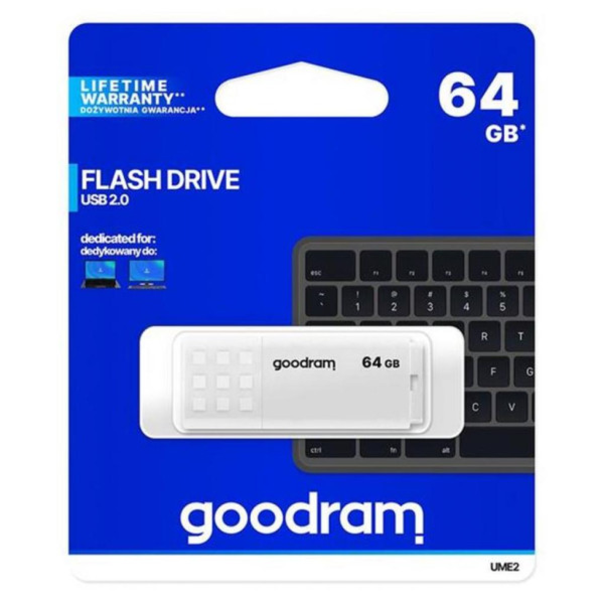 USB флеш накопичувач Goodram 64GB UME2 White USB 2.0 (UME2-0640W0R11) - Фото 3