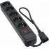 Мережевий фільтр живлення Patron 0.5 m3*1mm2 (SP-1052U) 5 розеток BLACK (EXT-PN-SP-1052U) - Фото 1
