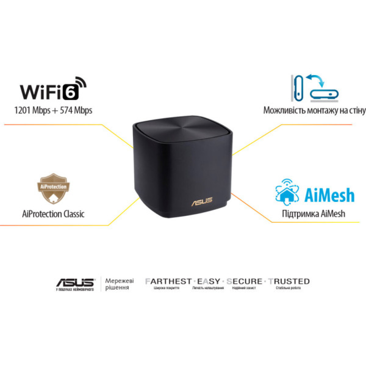 Точка доступу Wi-Fi ASUS XD4 Plus 1pk Black (90IG07M0-MO3C10) - Фото 11