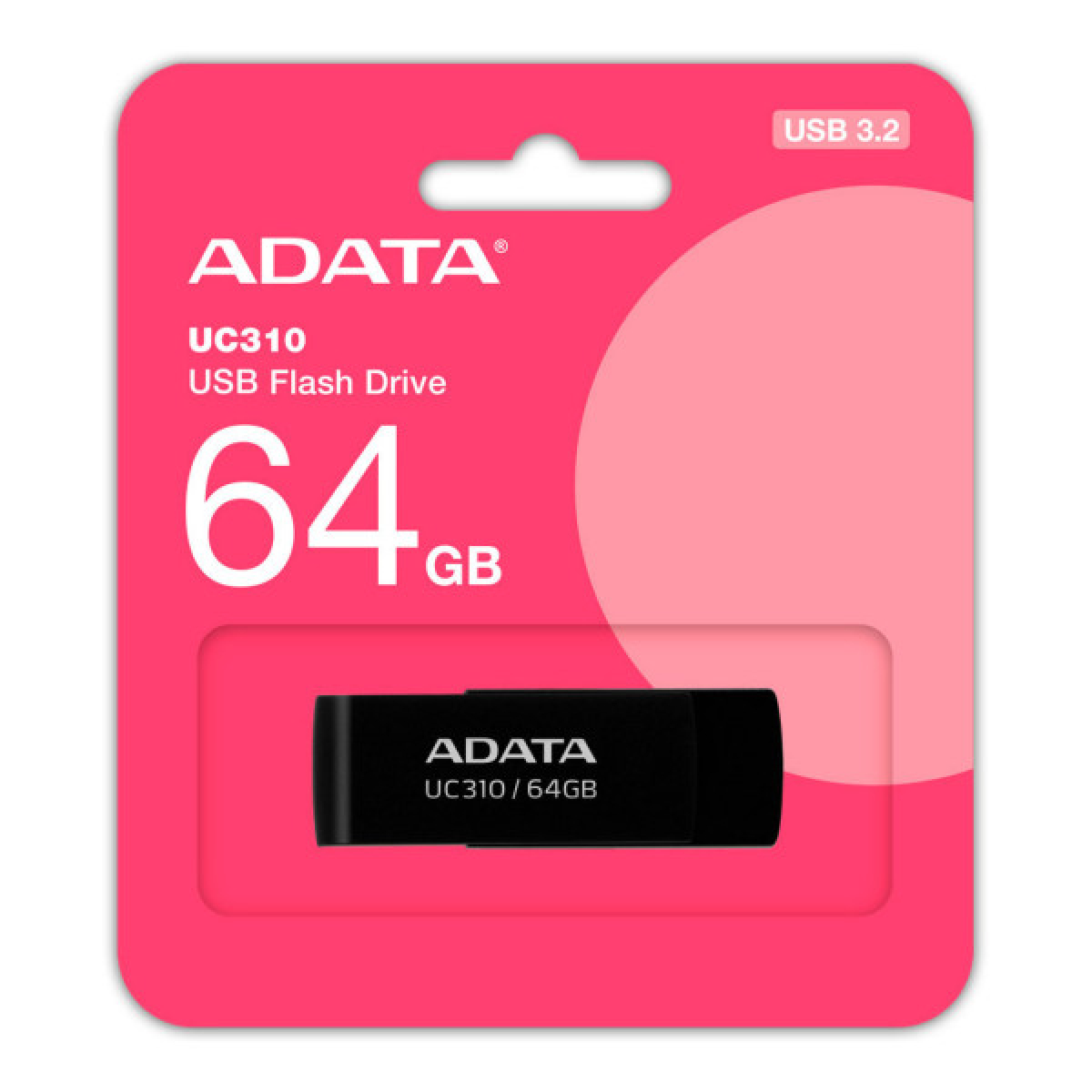 USB флеш накопитель ADATA 64GB UC310 Black USB 3.0 (UC310-64G-RBK) - Фото 4
