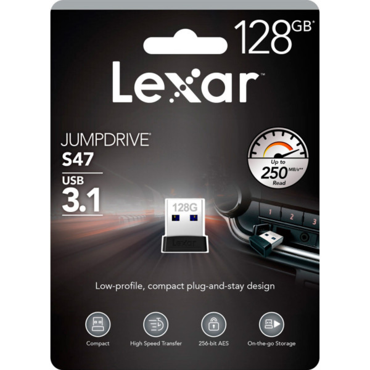 USB флеш накопитель Lexar 128GB S47 USB 2.0 (LJDS47-128ABBK) - Фото 4