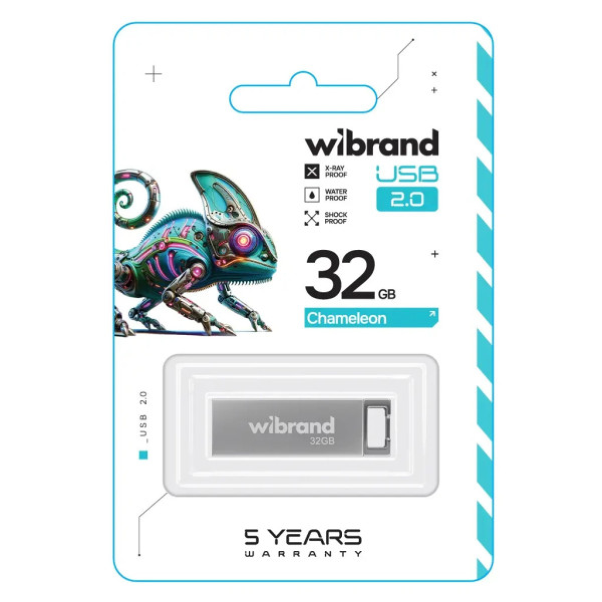 USB флеш накопичувач Wibrand 32GB Chameleon Silver USB 2.0 (WI2.0/CH32U6S) - Фото 2