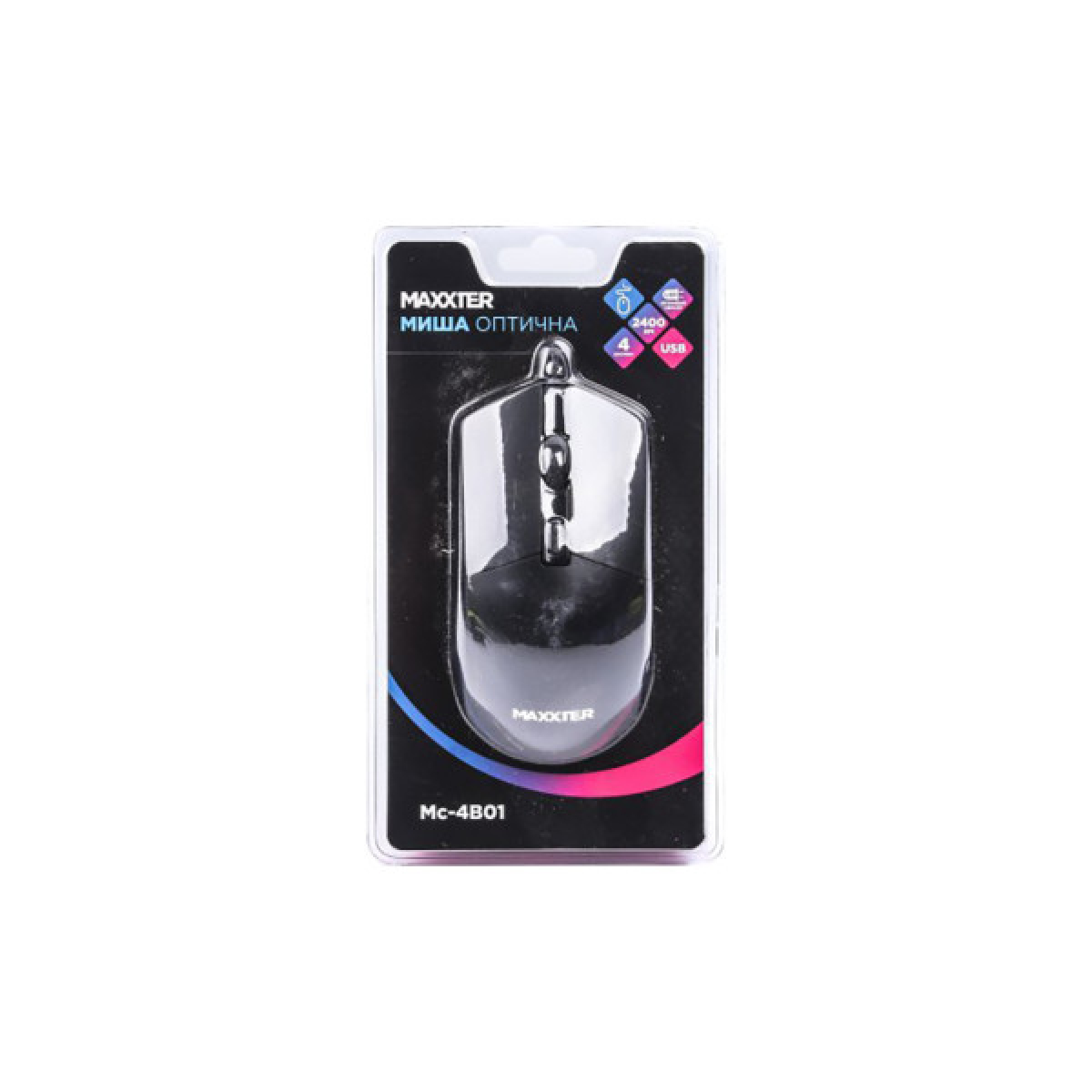 Мышка Maxxter Mc-4B01 USB Black (Mc-4B01) - Фото 3