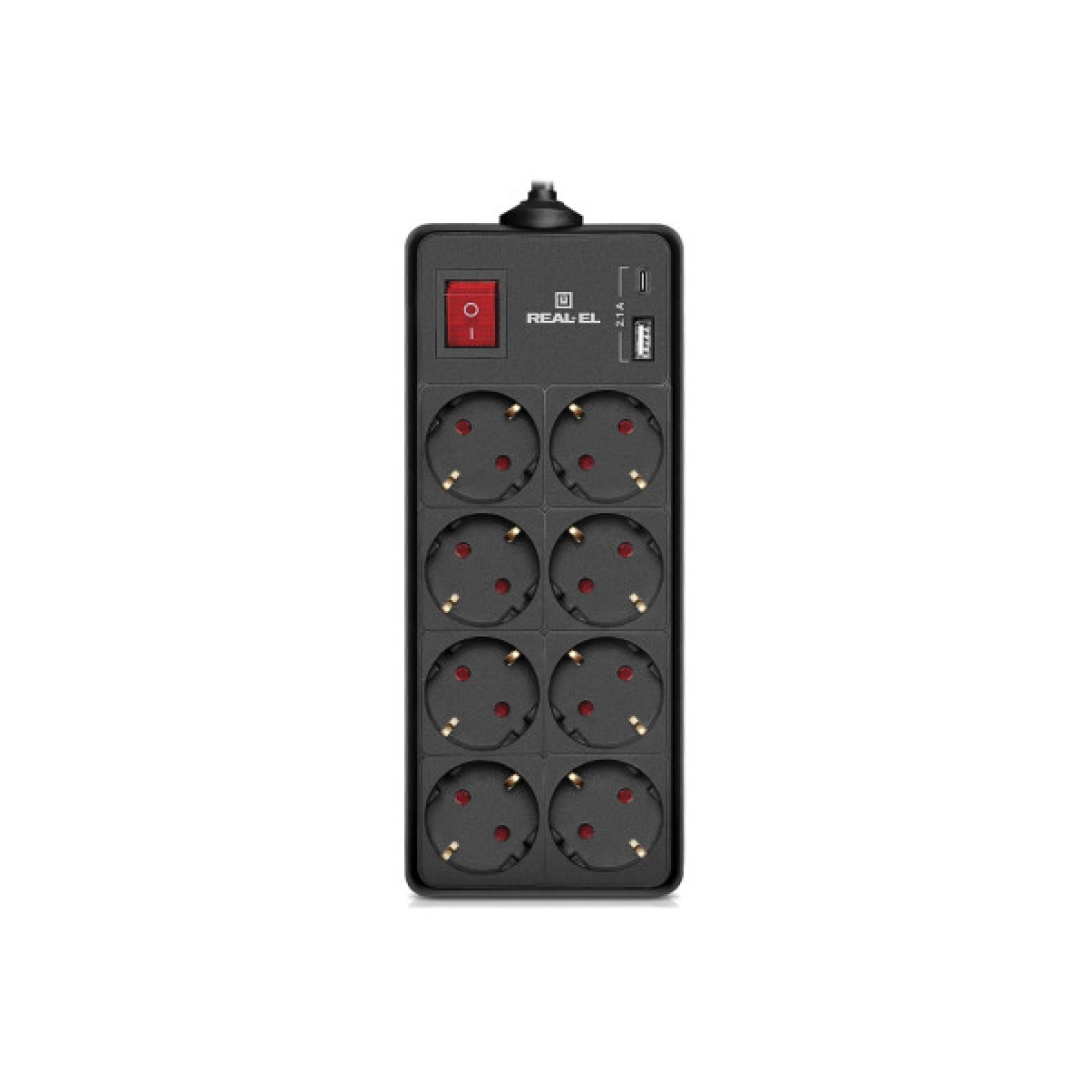 Сетевой фильтр питания REAL-EL RS-PROTECT 805 5m, black (EL122300043) - Фото 1