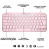 Клавіатура Logitech MX Keys Mini Wireless Illuminated UA Rose (920-010500) - Фото 6