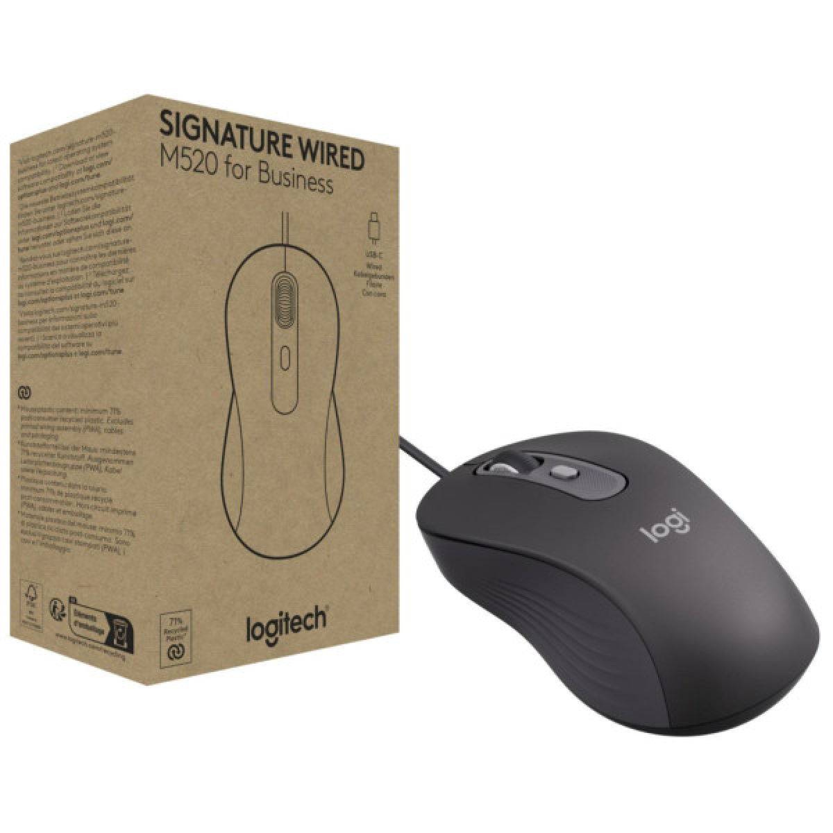 Мишка Logitech Signature M520 for Business USB-C Graphite (910-007511) - Фото 1