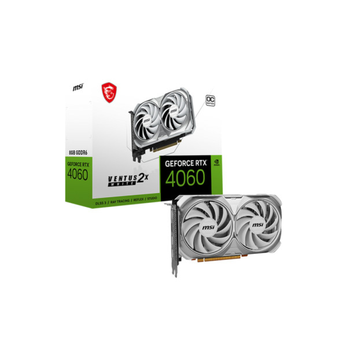 Видеокарта MSI GeForce RTX4060 8Gb VENTUS 2X WHITE OC (RTX 4060 VENTUS 2X WHITE 8G OC) - Фото 2