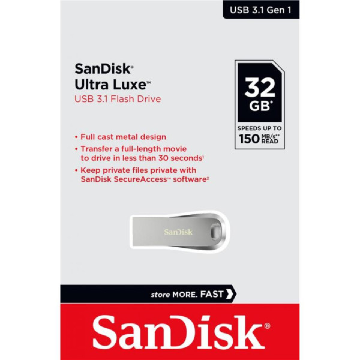 USB флеш накопичувач SanDisk 32GB Ultra Luxe USB 3.1 (SDCZ74-032G-G46) - Фото 5