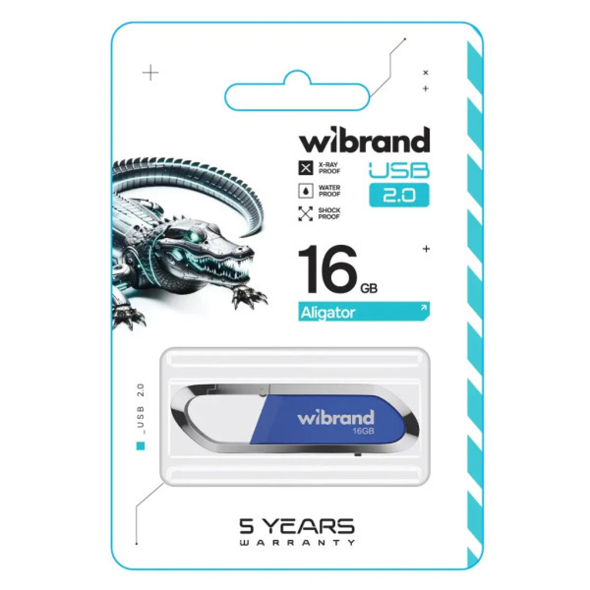 USB флеш накопичувач Wibrand 16GB Aligator Blue USB 2.0 (WI2.0/AL16U7U) - Фото 2