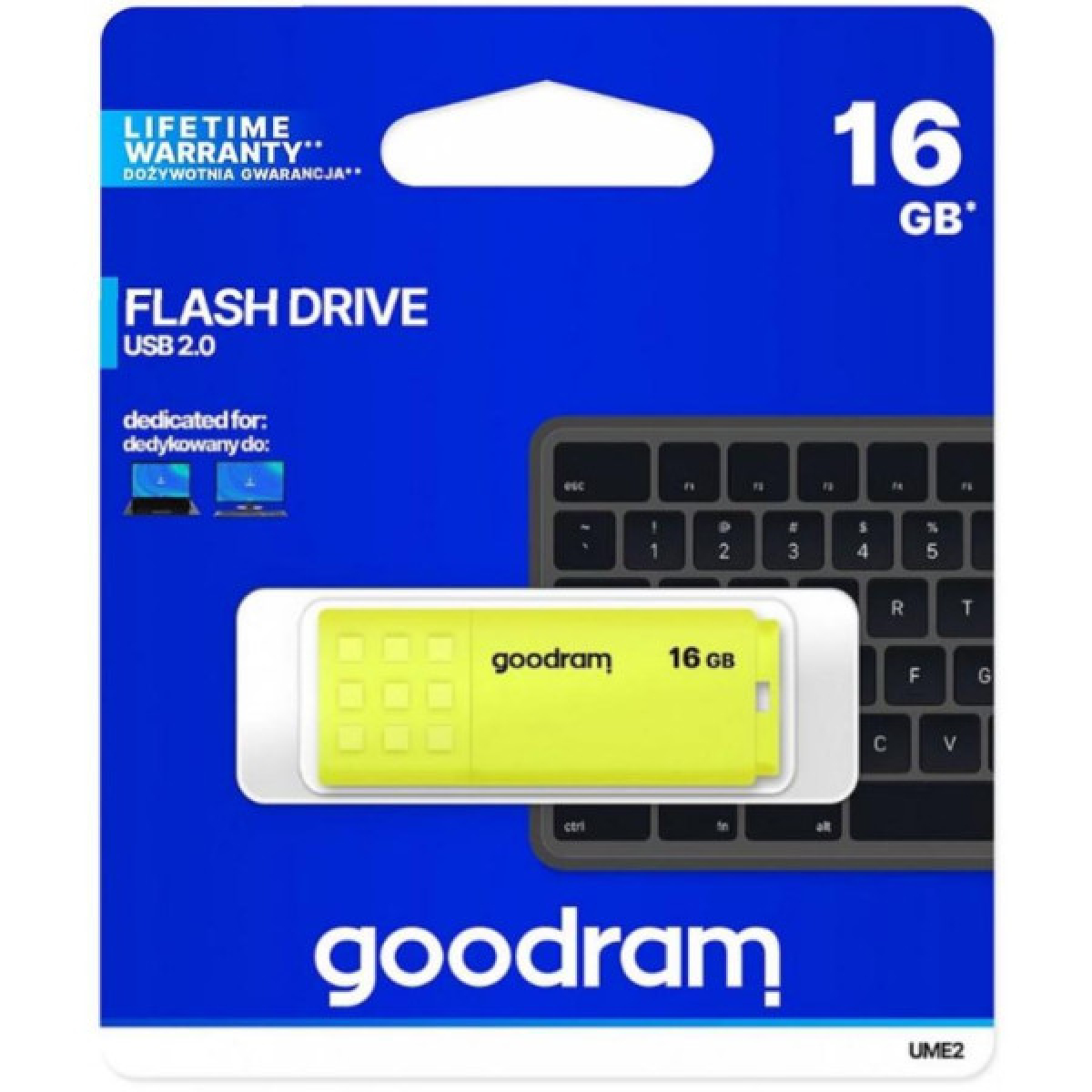 USB флеш накопичувач Goodram 16GB UME2 Yellow USB 2.0 (UME2-0160Y0R11) - Фото 3