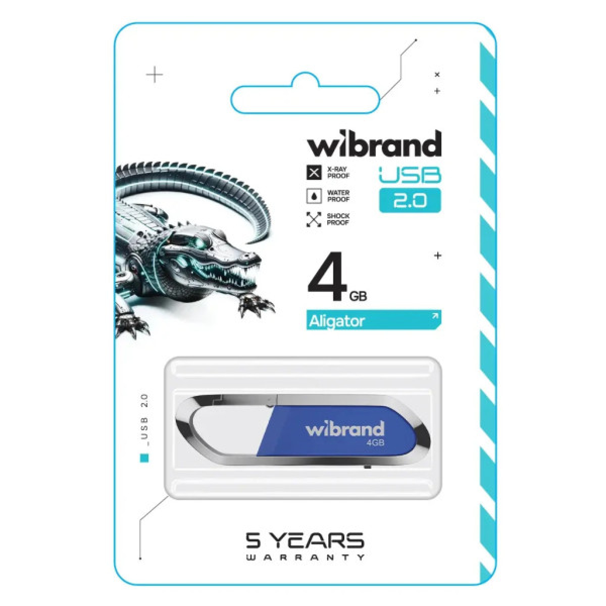USB флеш накопитель Wibrand 4GB Aligator Blue USB 2.0 (WI2.0/AL4U7U) - Фото 2