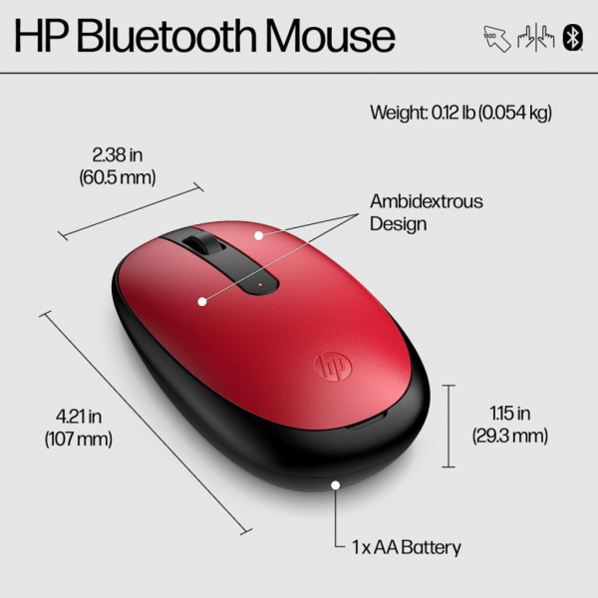 Мишка HP 240 Bluetooth Red (43N05AA) - Фото 9
