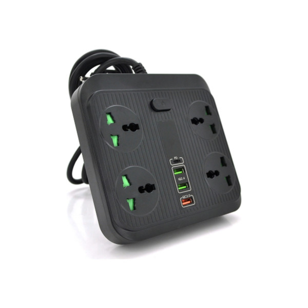 Мережевий фільтр живлення Voltronic TВ-Т18, 4роз, 2*USB+PD Black (OS-Т18-Black) - Фото 1