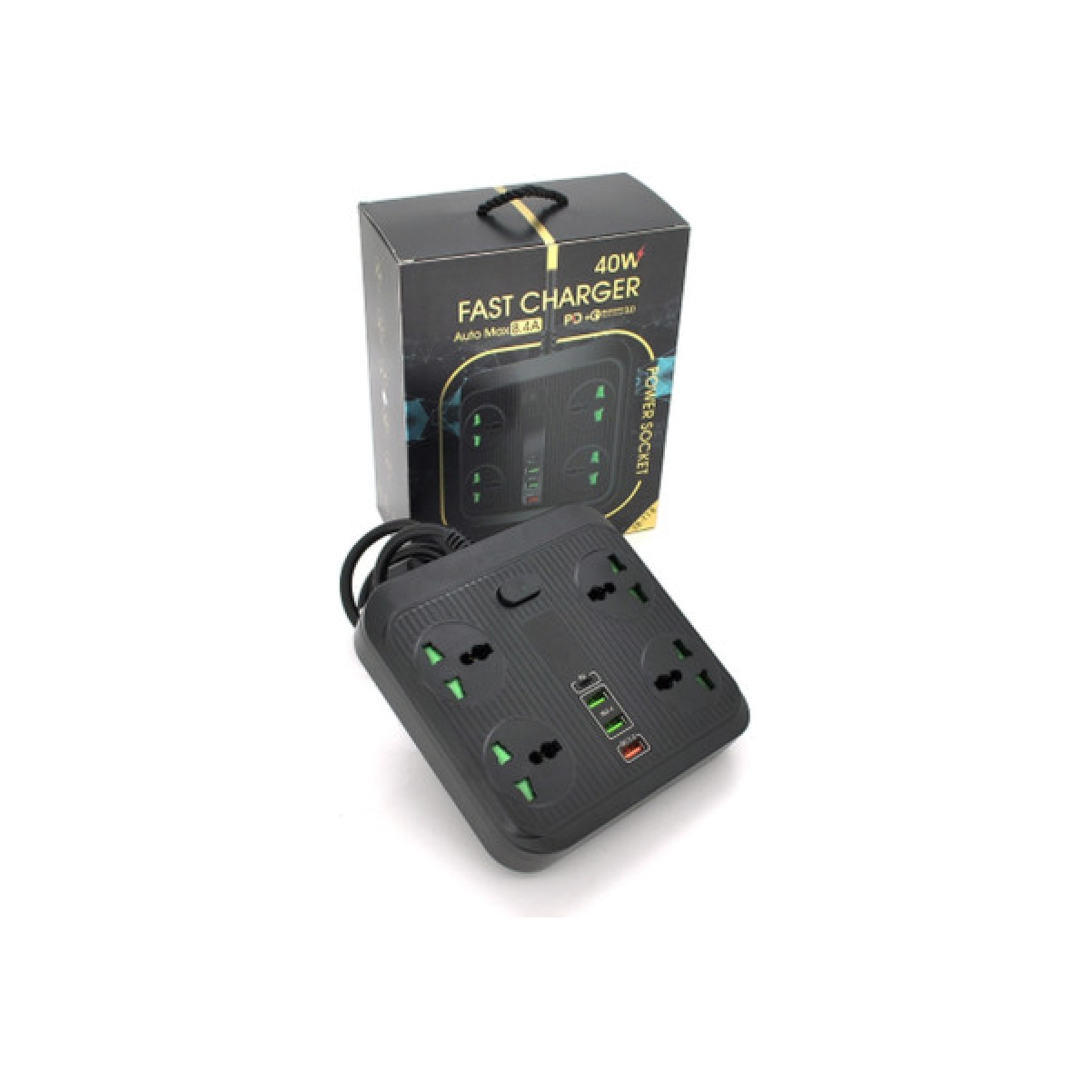 Мережевий фільтр живлення Voltronic TВ-Т18, 4роз, 2*USB+PD Black (OS-Т18-Black) - Фото 2
