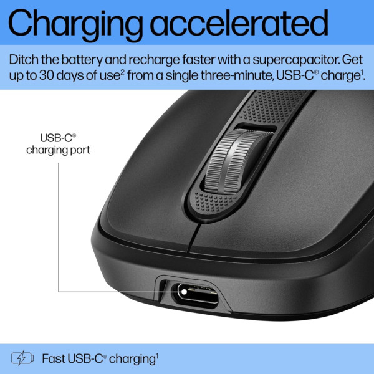 Мишка HP 510 Ultra-Fast Rechargeable Wireless Black (9C2F6AA) - Фото 2