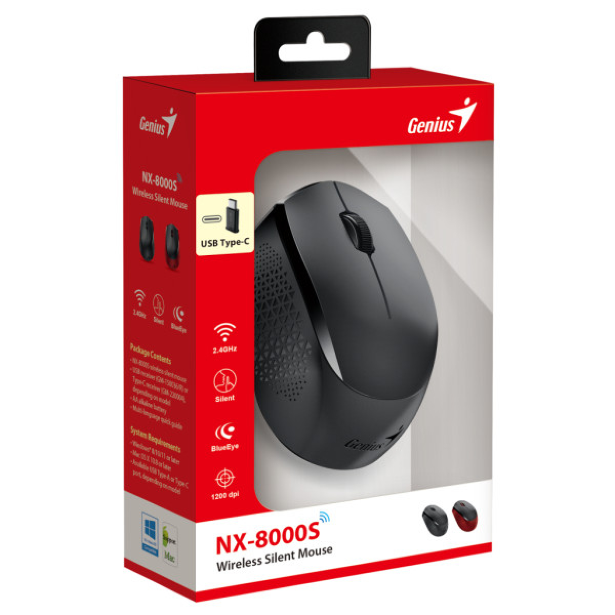 Мишка Genius NX-8000 Silent Wireless Black (31030035400) - Фото 2