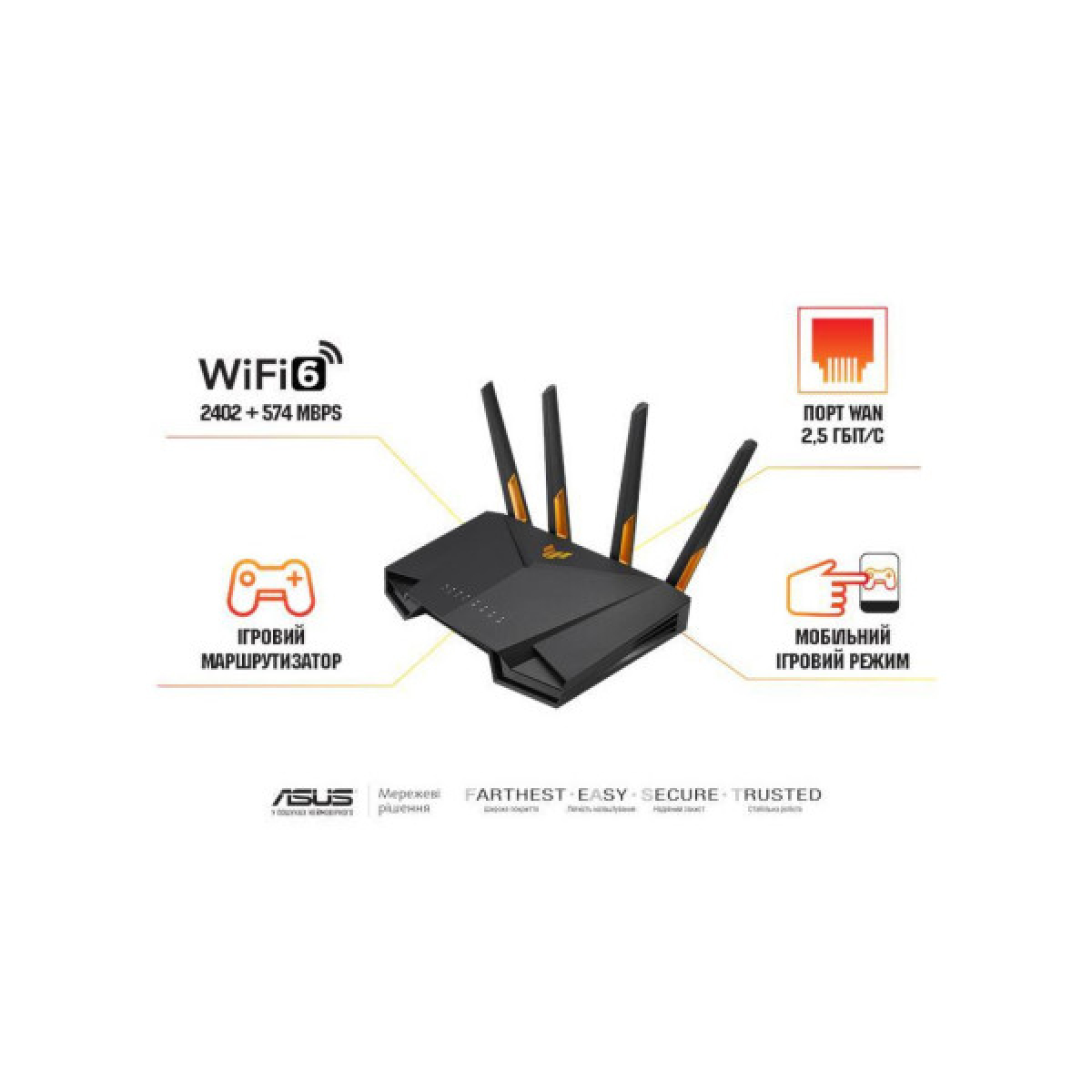 Маршрутизатор ASUS TUF-AX3000 (90IG0790-MU9B00) - Фото 7