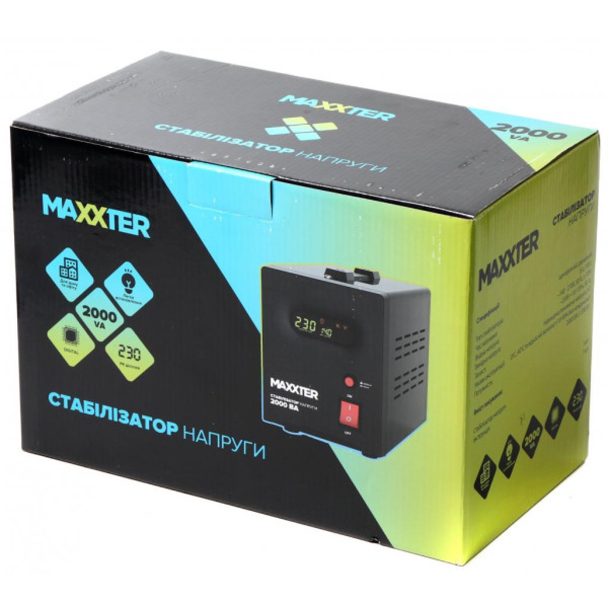 Стабілізатор Maxxter MX-AVR-S2000-01 - Фото 3