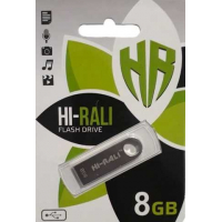 USB флеш накопичувач Hi-Rali 8GB Shuttle Series Silver USB 2.0 (HI-8GBSHSL)