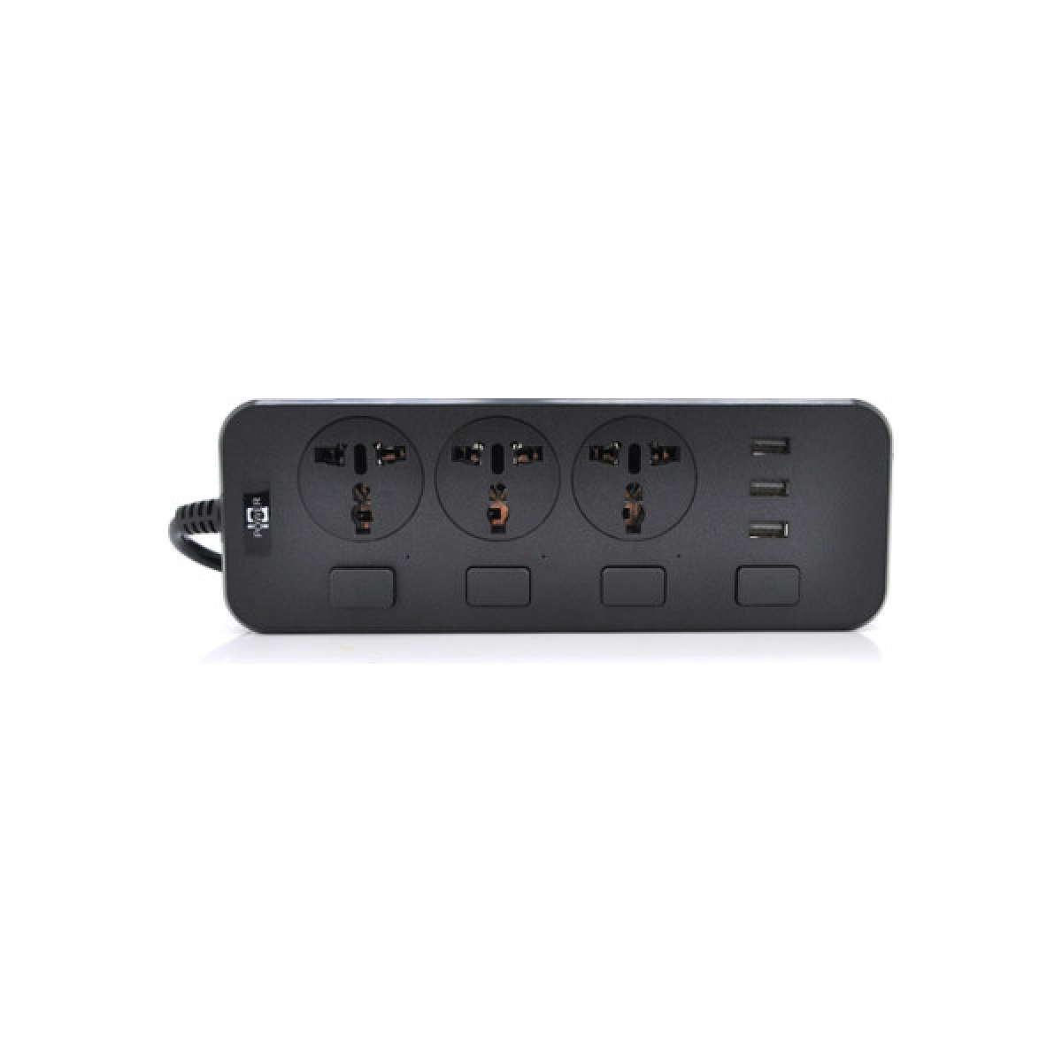 Сетевой фильтр питания Voltronic TВ-Т14, 3роз, 3*USB Black (ТВ-Т14-Black) - Фото 1